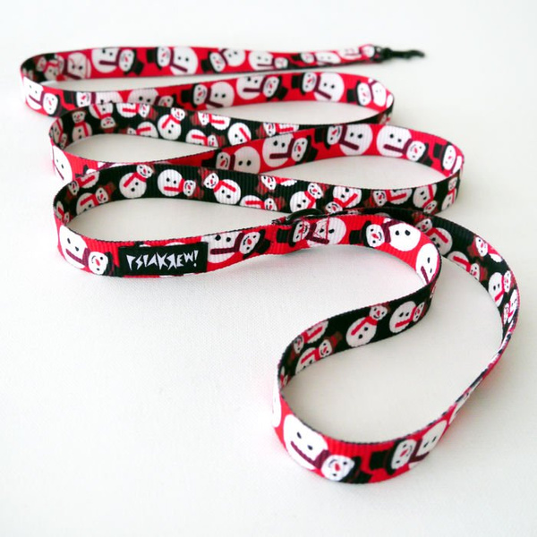 Smycz spacerowa miejska dla małego Psa; Snowman; szerokość 2 cm; czarny mały karabińczyk 4 cm