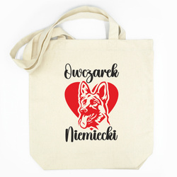 Personalized Cotton Tote Bag Psiakrew German Shepherd Dog + Custom Text