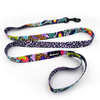 Dog Leash Crazy Leopard width 2.5 cm, 1" wide, big black snap hook 8 cm