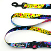 Dog Leash Terrazzo width 2.5 cm, 1" wide, big black snap hook 8 cm