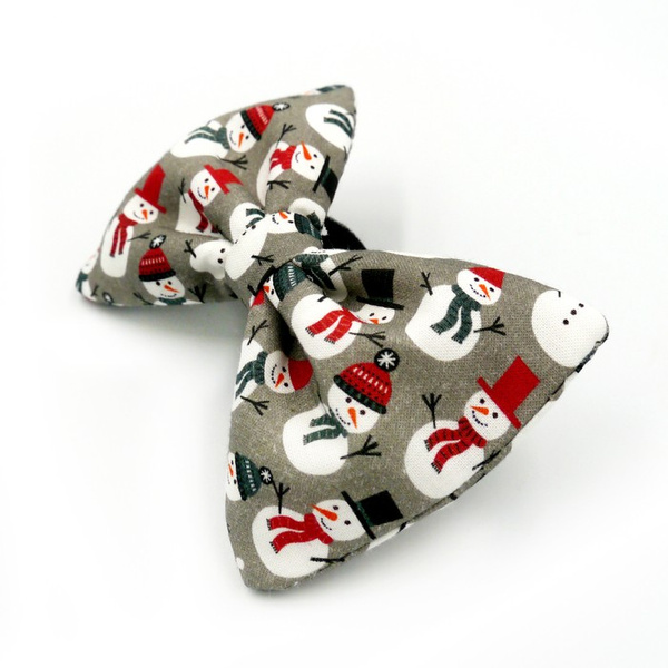 Dog Bow Tie, gift for dog, Pet Bow Tie, Bowtie, Collar Attachment, model Snowman
