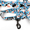 Dog Leash Spotted Cow width 2.5 cm, 1"  wide, snap hook black 8cm