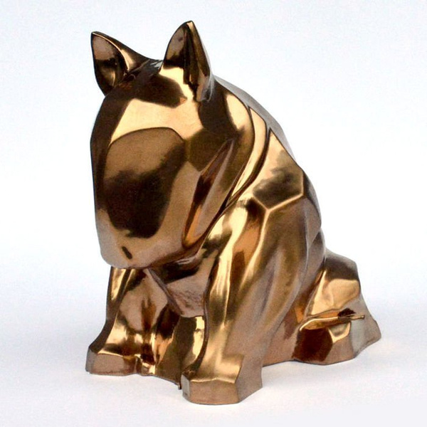 Rzeźba Złoty Pies Bull Terrier Bling Bling!