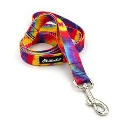 Dog Leash Tie Dye width 2.5 cm, 1"  wide, snap hook glossy nickel 7cm