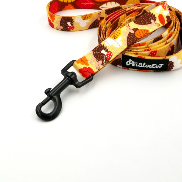 Walking leash for Dog Hedgehog Dreamer Psiakrew, width 2 cm, black snap hook 6 cm