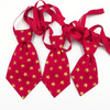 Red Christmas tie with gold stars for a dog Psiakrew