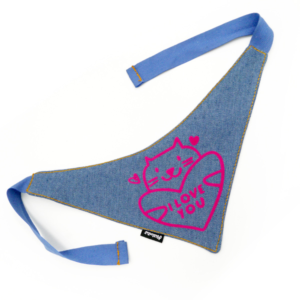 Psiakrew Denim Bandana mit dem Namen des Hundes, punk rock style