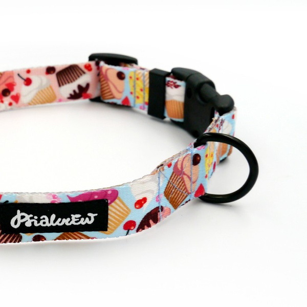 Verstellbares Halsband Hot Sweetness Psiakrew, 2,5 cm breit, schwarze Beschläge