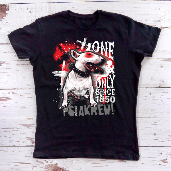 Koszulka damska z krótki rękawem Bull Terrier Since 1850 Psiakrew