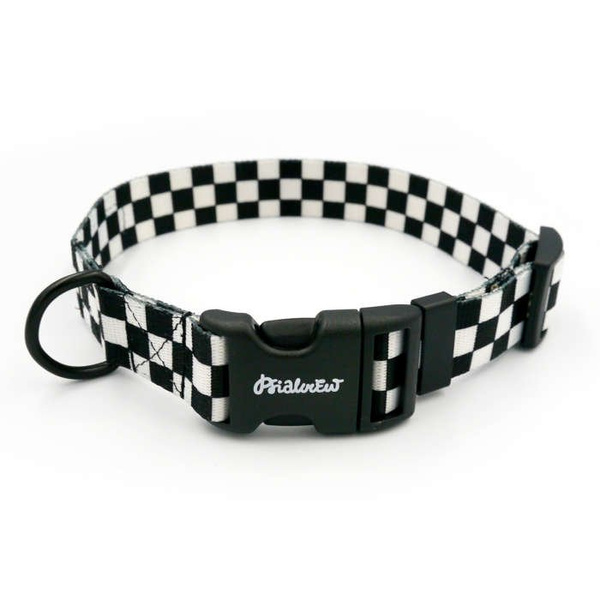 Dog Collar Psiakrew Checker 2.5 cm, 1"  wide black extras