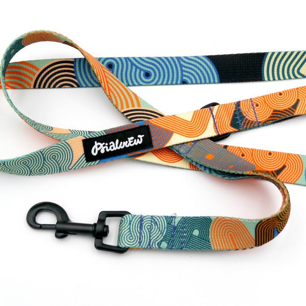 Walking leash for Dog Geo Snake Psiakrew, width 2 cm, black snap hook 6 cm