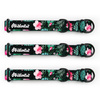Half-choke collar Tropical Monstera, 2 cm wide, for small dogs, black extras