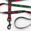Smycz miejska dla małego Psa Tartan, szerokość 2 cm, czarny karabińczyk 7cm