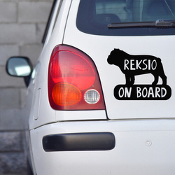 Car sticker with the name of the English Bulldog Dog On Board Psiakrew