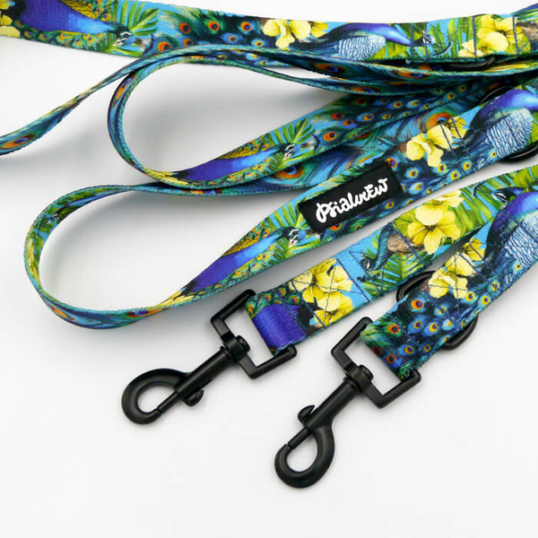 Hundeleine Peacock's Eye Psiakrew, Breite 2,5 cm, Karabiner 6 cm schwarz