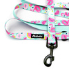 Dog Leash Azure Pool width 2.5 cm, 1"  wide, snap hook black 8cm