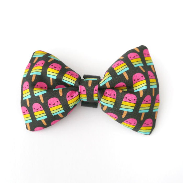 Dog Bow Tie, gift for dog, Pet Bow Tie, Bowtie, Collar Attachment, Icecream