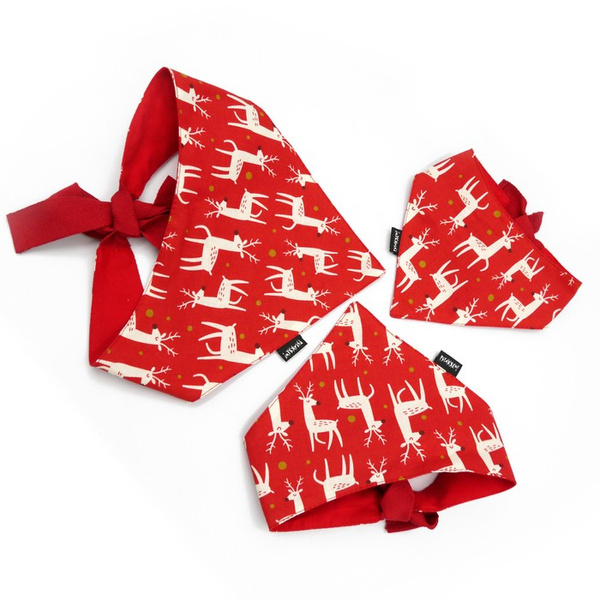 Premium Dog Bandana Rudolphs handkerchief style to tie around your pet’s neck