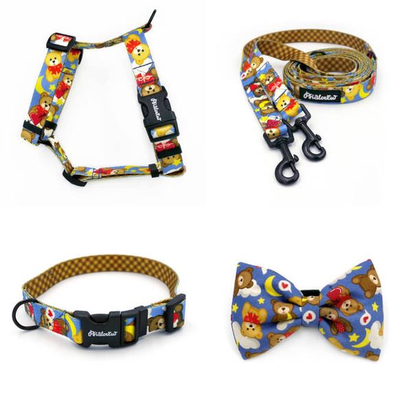 Kleines Hundeschutzgeschirr, Teddy Bear Psiakrew für kleinere Hunde, 2 cm Band, schwarze Beschläge