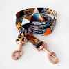 Dog Leash Wild Animals width 2.5 cm, 1" wide, pink gold, big snap hook 8 cm