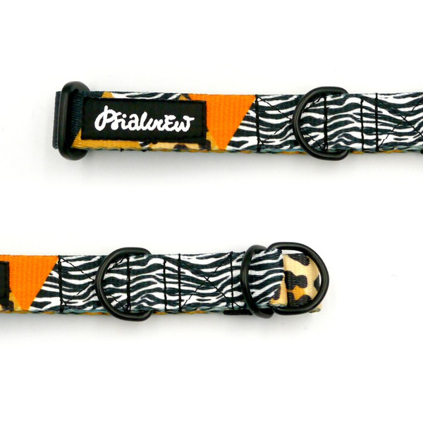 Half-Choke-Halsband Wild Animals, 2 cm breit, für kleine Hunde, schwarze Accessoires