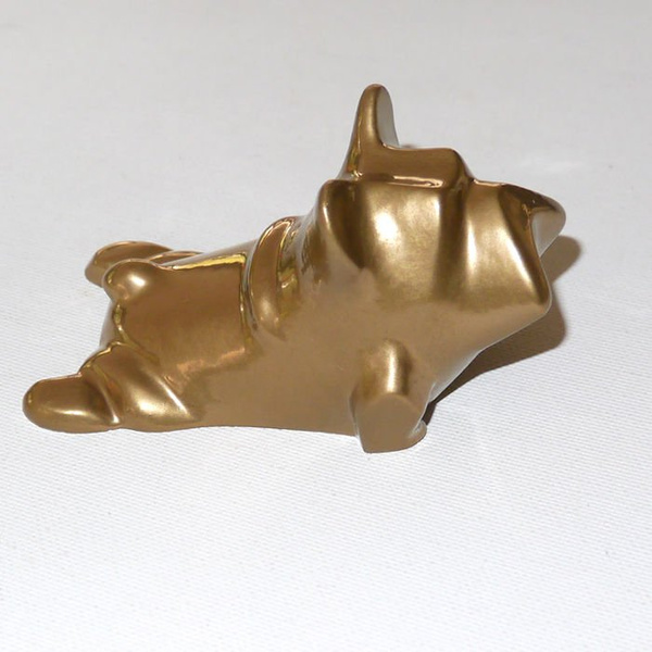 Sculpture French Bulldog Gold Yoga