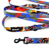 Dog Leash Colorful Thicket width 2.5 cm, 1"  wide, snap hook black 6cm