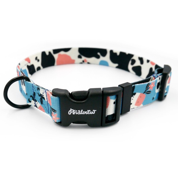 Dog Collar Psiakrew Spotted Cow 2.5 cm wide, black extras