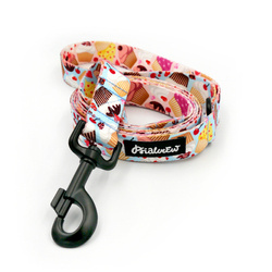 Dog Leash Hot Sweetness Psiakrew width 2.5 cm, 1"  wide, big black snap hook 8 cm