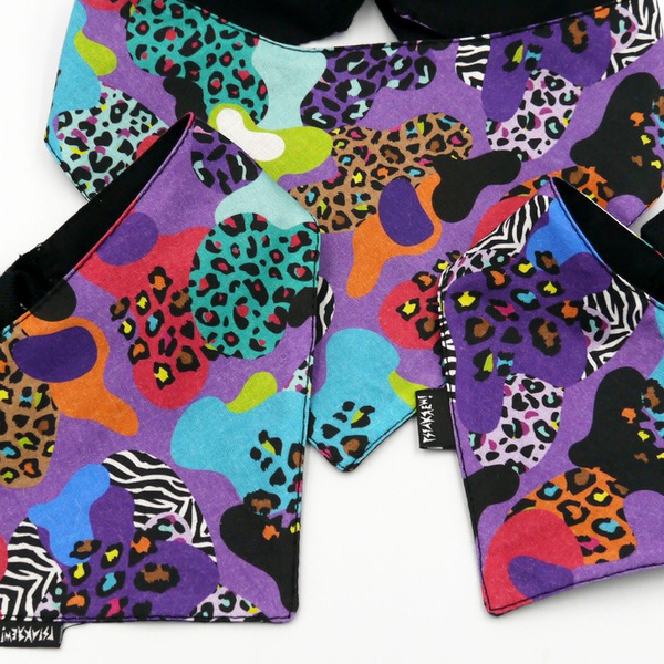 Premium Hundehalstuch Crazy Leopard-Taschentuch zum Binden um den Hals Ihres Haustieres