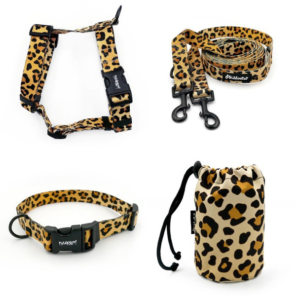 ACCESSORY KIT. Medium and big dog. Tarzan Psiakrew Series; Collar, Harness, Leash, Sachet for dog treats