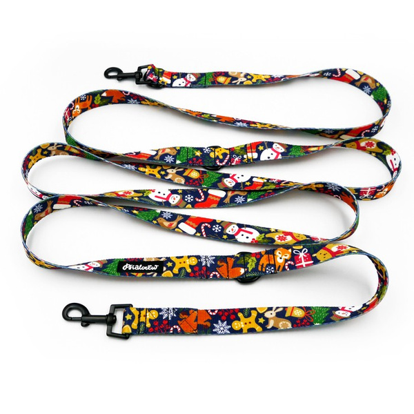 Dog Leash Winter is Coming Psiakrew width 2.5 cm, 1"  wide, snap hook black 6cm