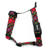 Hundegeschirr, Tartan Psiakrew, mittlere und größere Hunde, 2,5 cm Gurtband, schwarze Beschläge