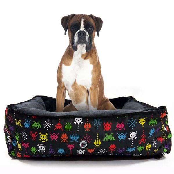 Bed for dog, Bedding for pets, Invaders, Psiakrew Design