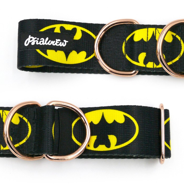 Half-choke collar Batdog, 4 cm wide, medium and big dogs, black extras