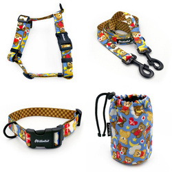ZUBEHÖRSATZ. Großer Hund. Teddy Bear Psiakrew - Serie; Halsband, Geschirr, Leine,  Sachet für Hundeleckerli