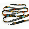 Leash for micro and small Dog; Wild Animals; adjustable; 2 cm wide, black small snap hook 4 cm