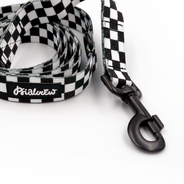 Dog Leash Checker Psiakrew width 2.5 cm, 1" wide, big black snap hook 8 cm