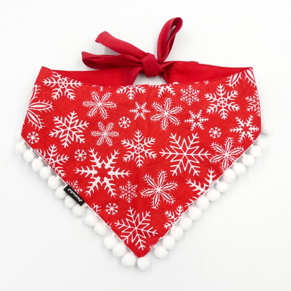 Dog Bandana Snowflakes handkerchief style to tie around your pet’s neck