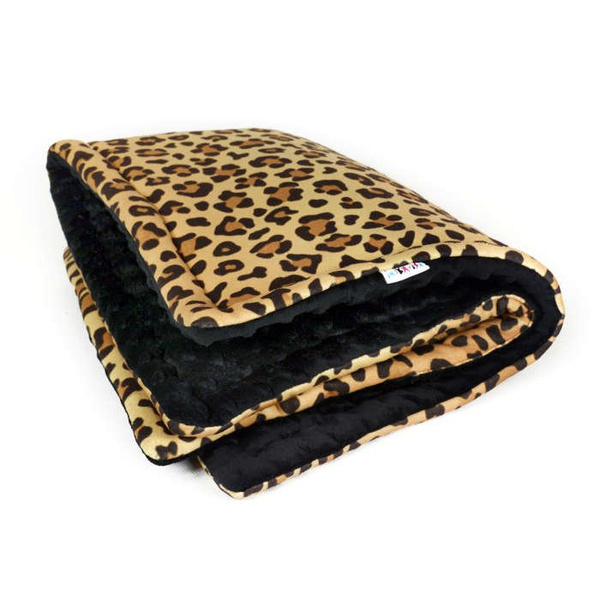 Koc dla psa, kota premium Tarzan, mata, pled w panterkę, polar Minky