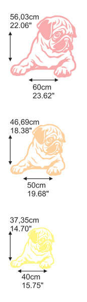 Wall decal Dog -Mr. Pug- wall decoration Baby Room Dog Lovers gift idea