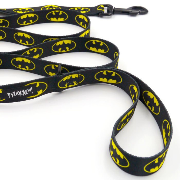 Dog Leash Batdog width 2.5 cm, 1" wide, big black snap hook 8 cm