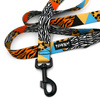 Dog Leash Wild Animals width 2.5 cm, 1" wide, big black snap hook 8 cm