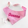 Bandana with the name of the Dog Psiakrew, personalized tied handkerchief, pink bandana scarf