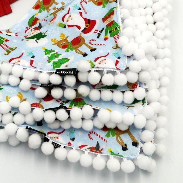 Santa Claus Dog Bandana handkerchief style to tie around your pet’s neck