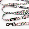 Long Dog Leash Llama Pink, width 2 cm (0.78") wide, black snap hook 6 cm