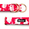 Half-choke collar Piggy in Love, 4 cm wide, medium and big dogs, black extras