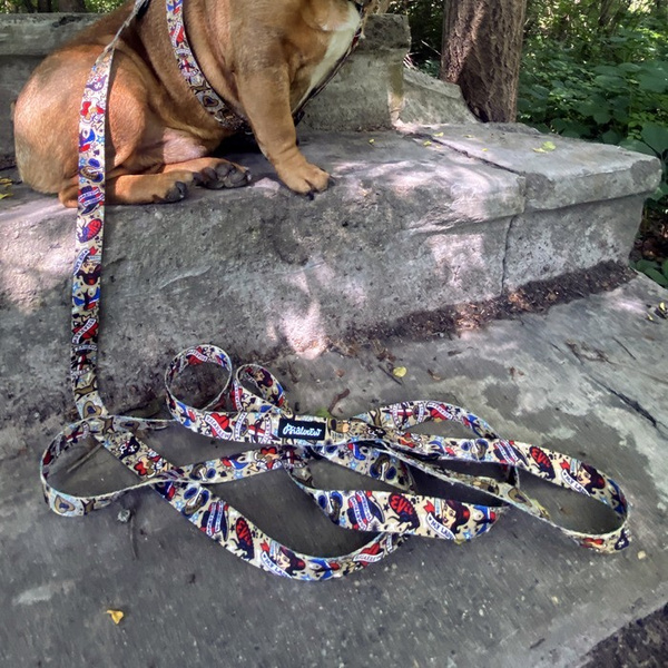 Dog Leash Dog Tattoo Flash width 2.5 cm, 1" wide, snap hook black 8cm