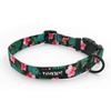 Dog Collar Psiakrew Tropical Monstera 2.5 cm wide, black extras