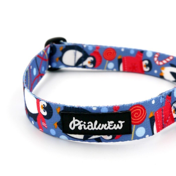 Halb-Klemmhalsband- Penguin Winter Psiakrew, 2,5 cm, für mittelgroße und größere Hunde